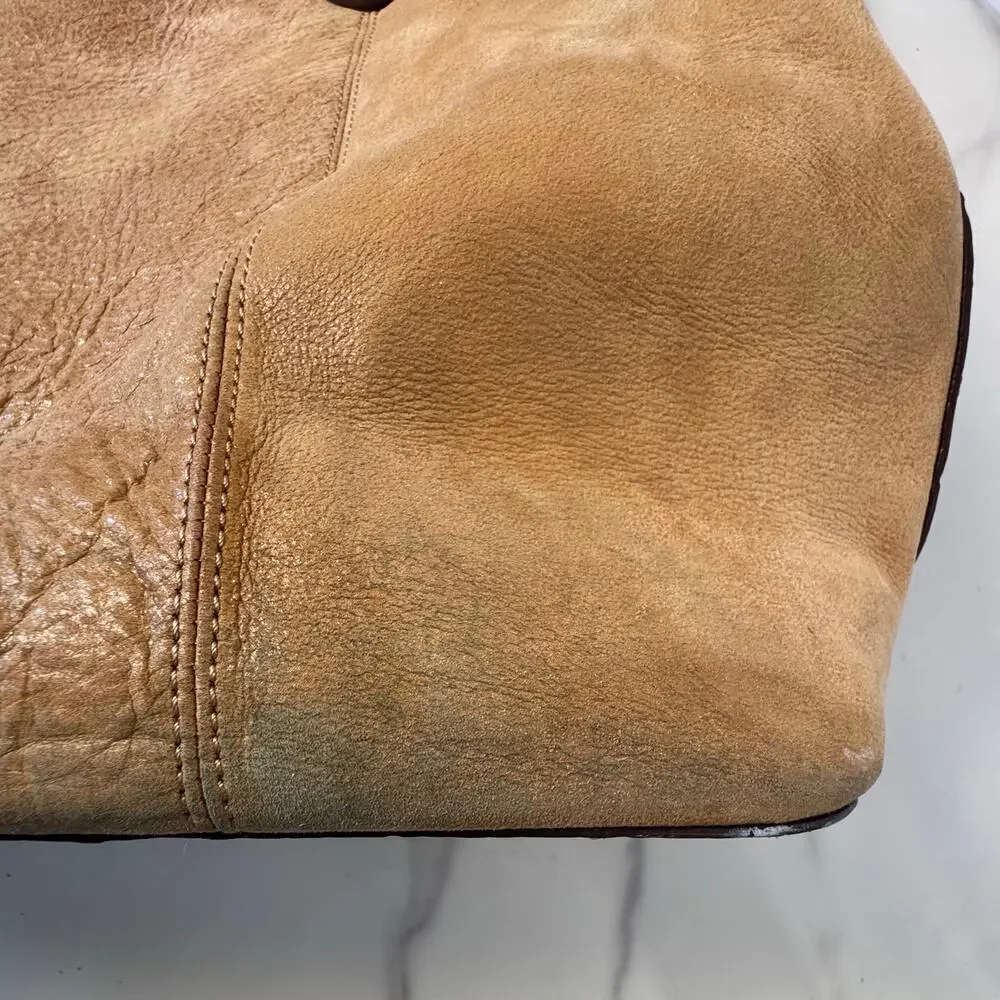 Brahmin Misha Toasted Rochelle Tote Caramel Nubuck Crock Embossed Leather - Picture 12 of 12